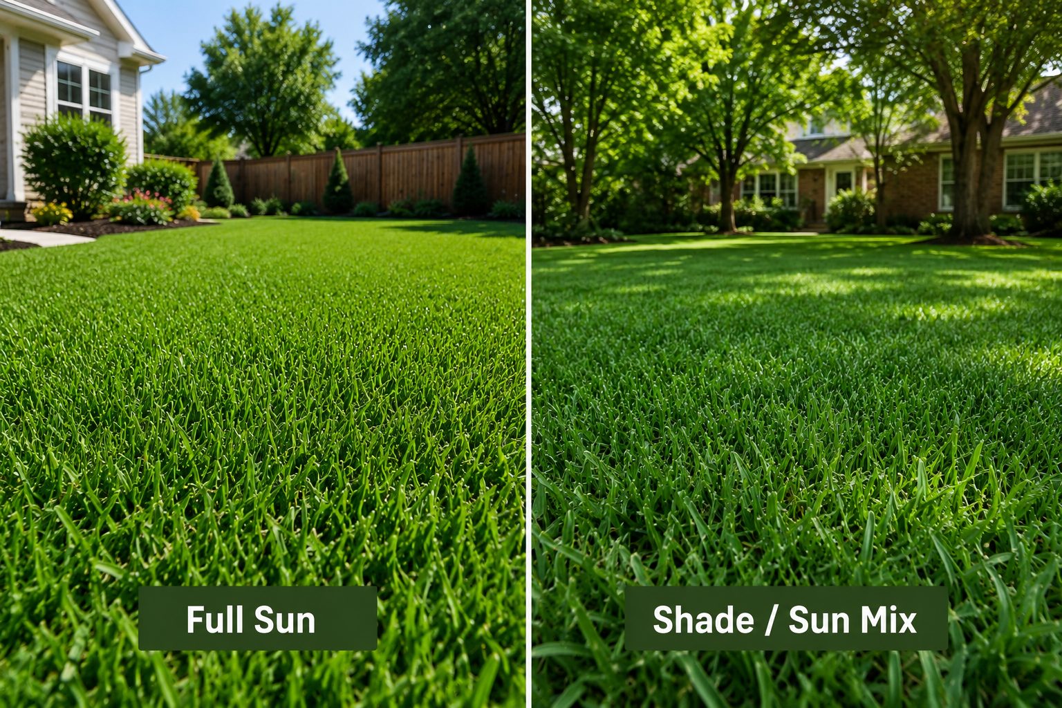Bermuda grass for full sun vs Zoysia grass for shade in NW Arkansas lawns